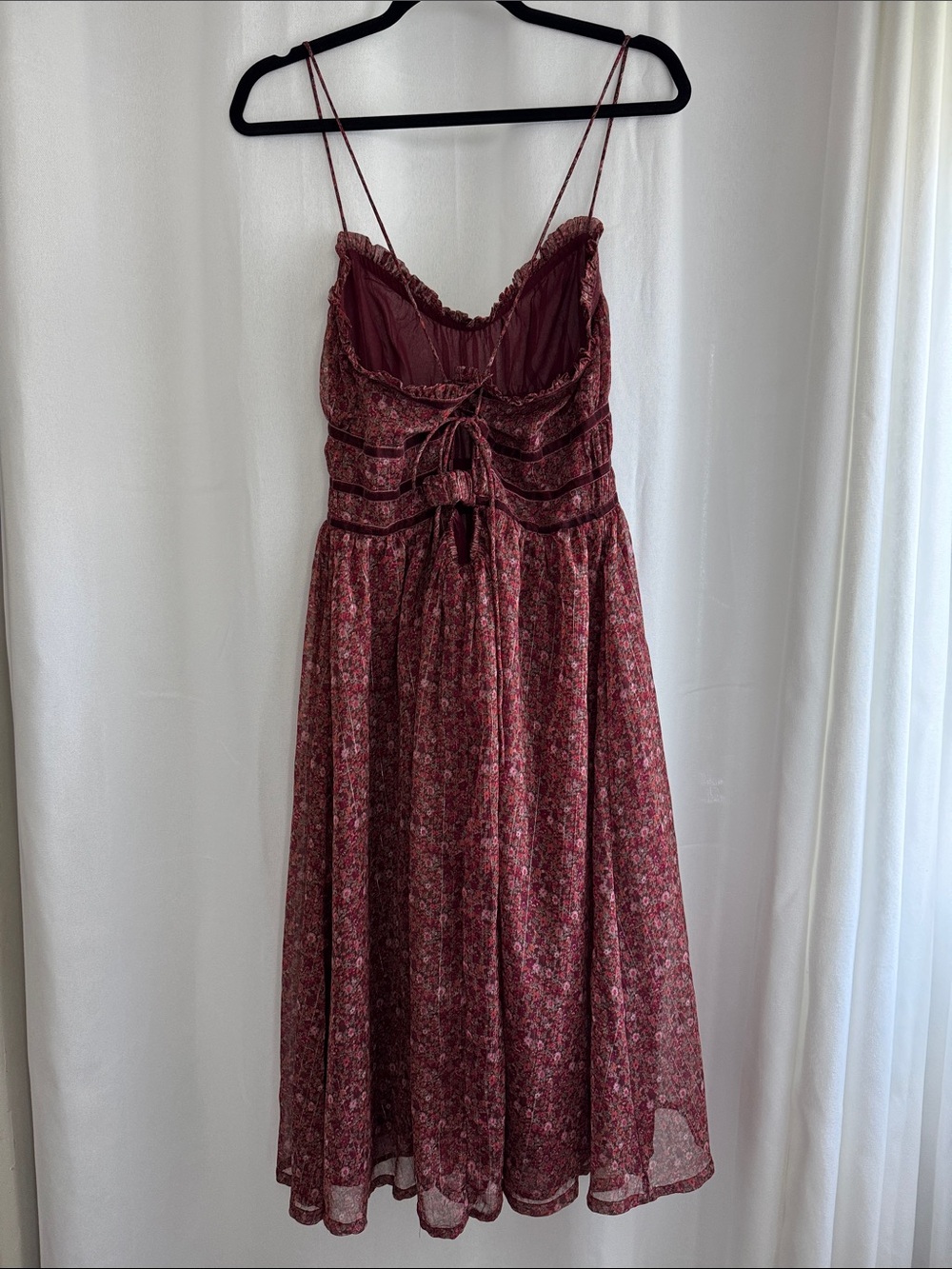 Lucky Brand Adjustable Spaghetti-Strap Floral Midi Dress - Picture 3 of 7